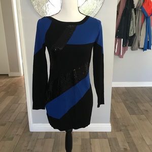 INC Sequence Blue & Black Sweater